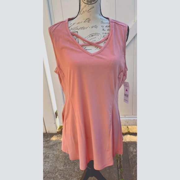 just be Tops - 🔥HOT Style! 🔥Just Be Rose Pink Crisscross Sleeveless Top 2XL